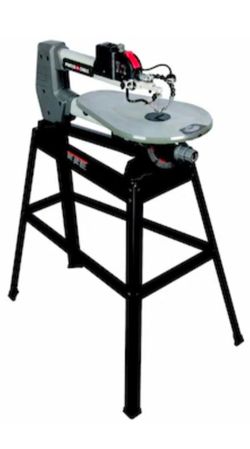 Porter-cable scroll saw and stand.