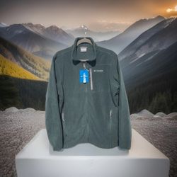 Columbia Men's Regular Fit Full Zip Fleece Jacket, Size Medium, Spruce Green New