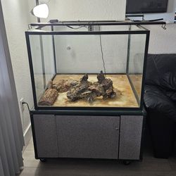 Aquarium with cabinet, random accessories