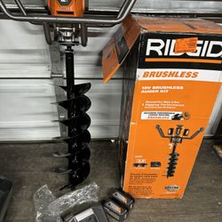 RIDGID 18-Volt Earth Auger with 8 in. Bit and (2) 4.0 Ah Batteries and Charger 