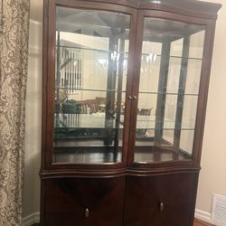 Bernhardt Paris collection dining room table, eight chairs and hutch