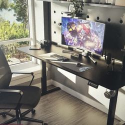 Black Adjustable Up And Down  Desk