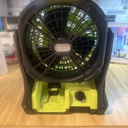 Fan with 3 speeds and light this fan is tool only but is compatible with Dewalt 20v batteries $85  this fan is a good size for battery operation and i