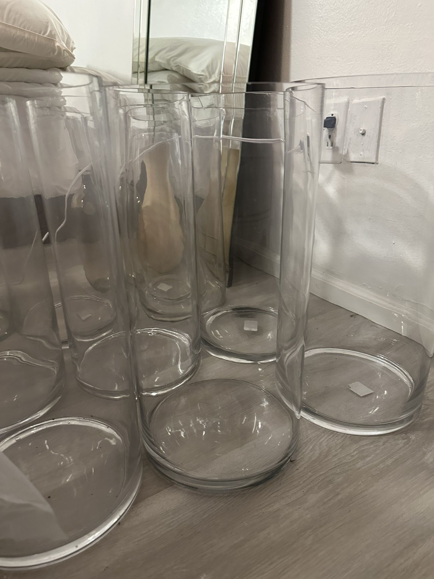 Clear Glass Vase 8”x15.5”
