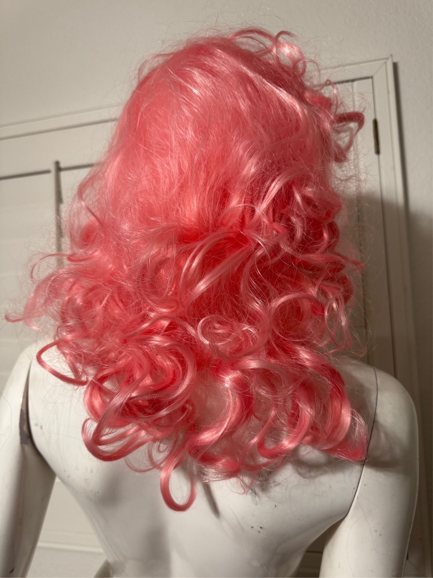 New pink wig hair cosplay rave festival costume outfit