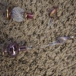 2 small refillable glass perfume bottles with a dropper