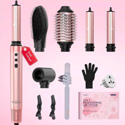 Dual Voltage 5 in 1 High Speed Hot Air Hair Styler with Travel Bag
