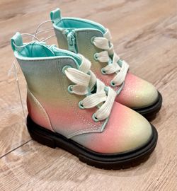 Toddler Girls Iridescent Rainbow Combat Boots