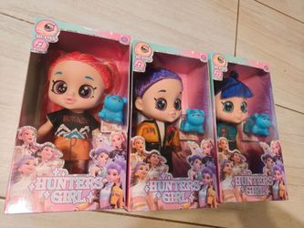 3pcs K-Pop Demon Hunter 10inch Doll With Music and Light 5D Eyes-Rumi  Zoey  Mira
