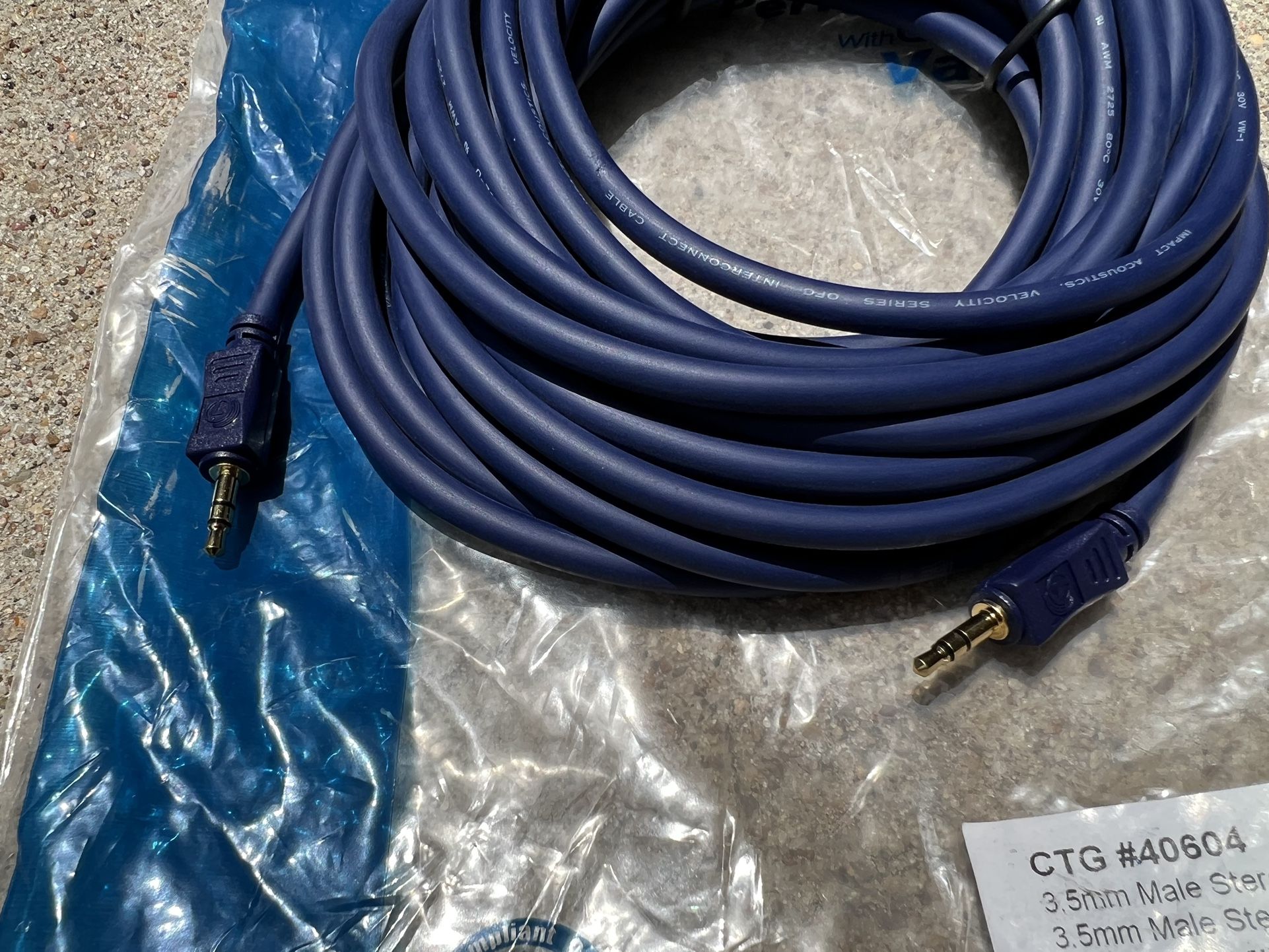 C2G 25ft 3.5mm Male/Male Cable, 2 C2G 18ft Subwoofer Cables for Sale in ...