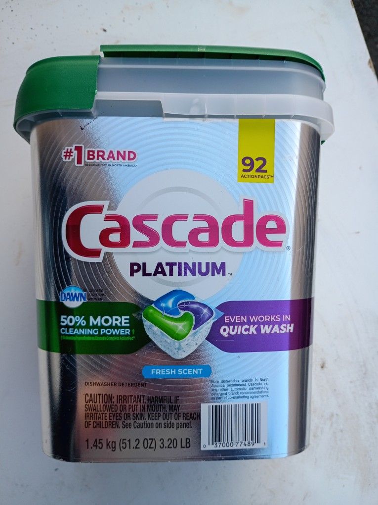 Cascade Platinum ActionPacs Dishwasher Detergent - 92 Count Fresh Scent