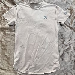 RawGear Bradley Martyn Men’s T-Shirt mens size SMALL Short Sleeve beige workout
