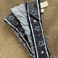 Crib Bumper with embroidered stars