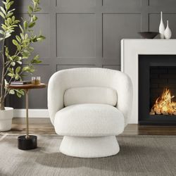 Set of 2 Modern Swivel Accent Chairs – Like New