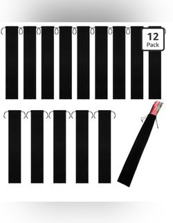 Black Velvet Hand Fan Cases jewelry pouches Velvet Drawstring  bundle of 12