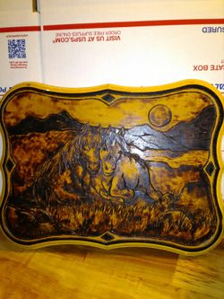 Wood art horses. Hand made wall hanger