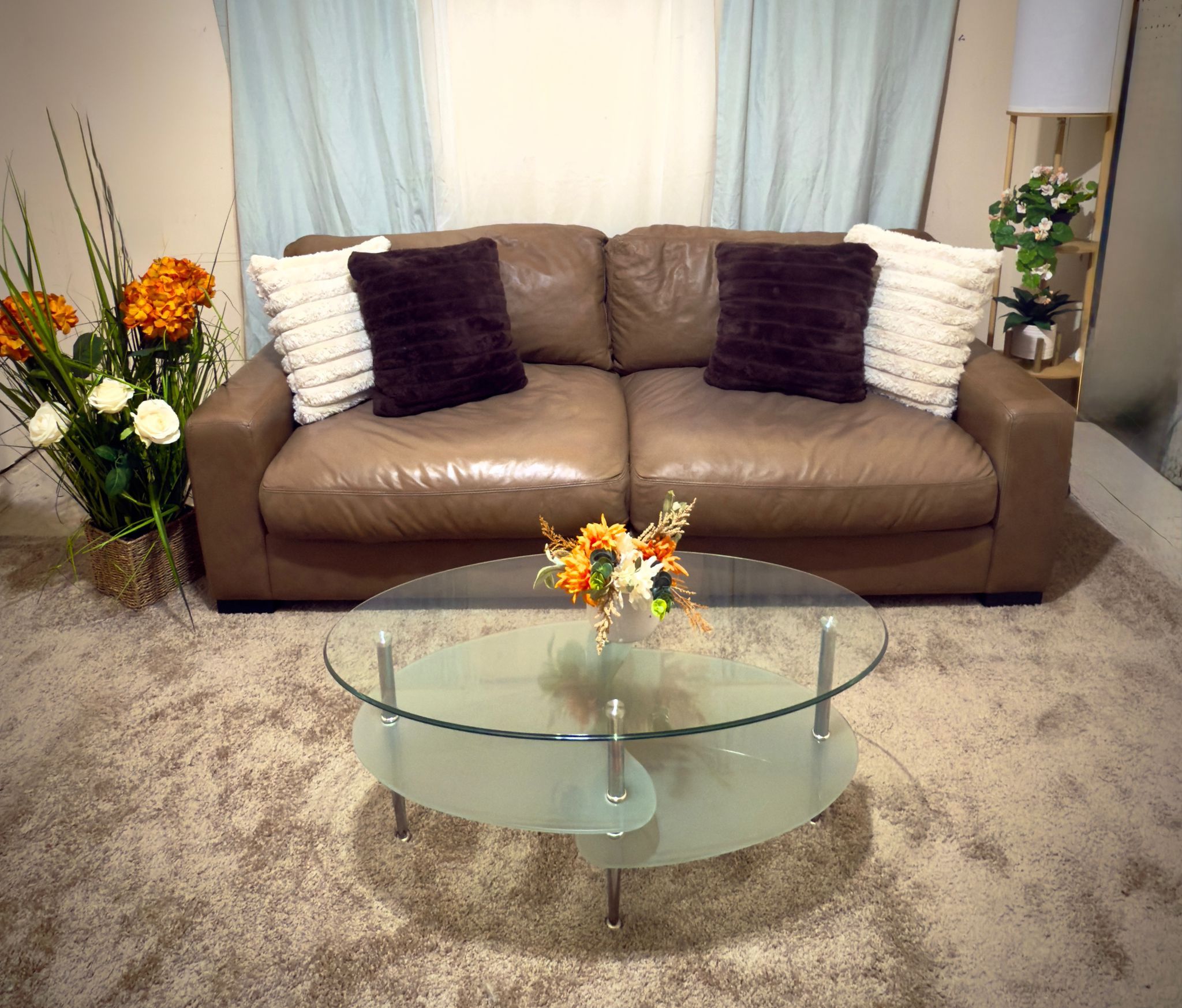 Brown Leather Couch