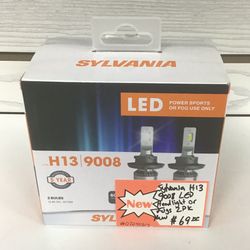 Sylvania H13 9008 LED Headlight Or Fogs 2pk Brand New   