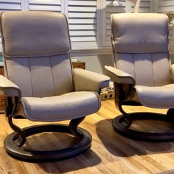 Stressless Leather Recliners & Ottomans