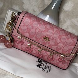 Elegant Pink Cherry Crossbody Bag – Stylish and Trendy