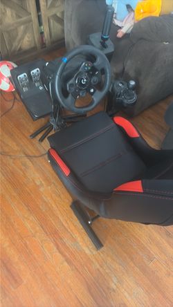 Logitech Racing wheel and  pedal with driving seat stand