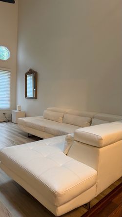 White Leather Sectional Sofa