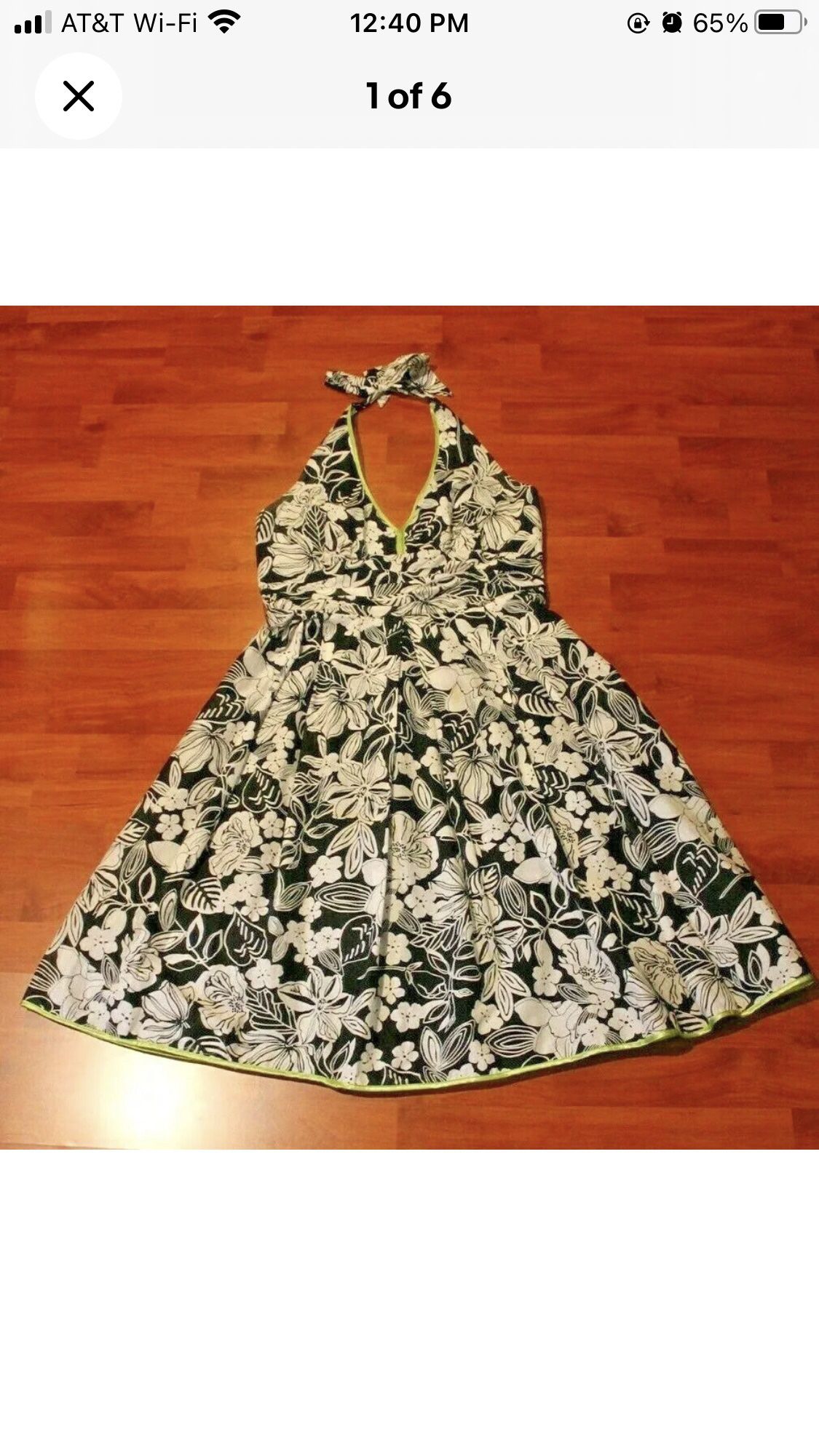 Like New- PERCEPTIONS Light Green And White A-Line Dress - MAKE OFFER