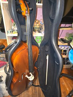 Cello with Hard Case and Bow