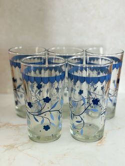 Vintage Drinking Glass Set of 5