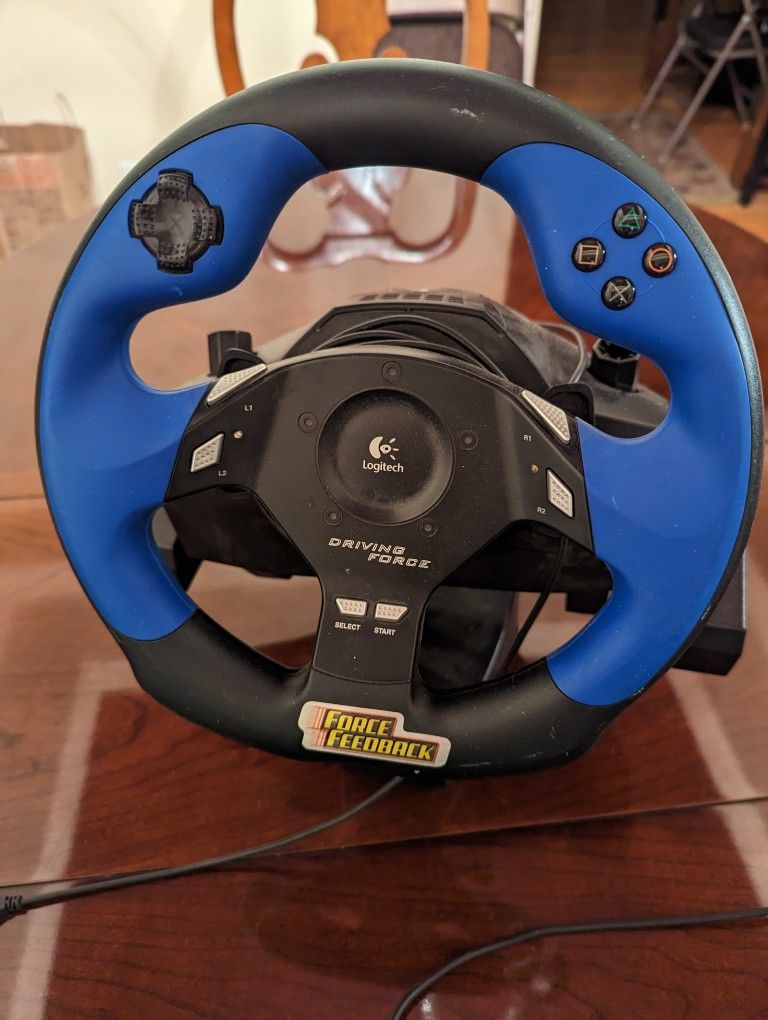 Sony PlayStation 2 PS2 Logitech Driving Force Pro Force Feedback Steering Wheel