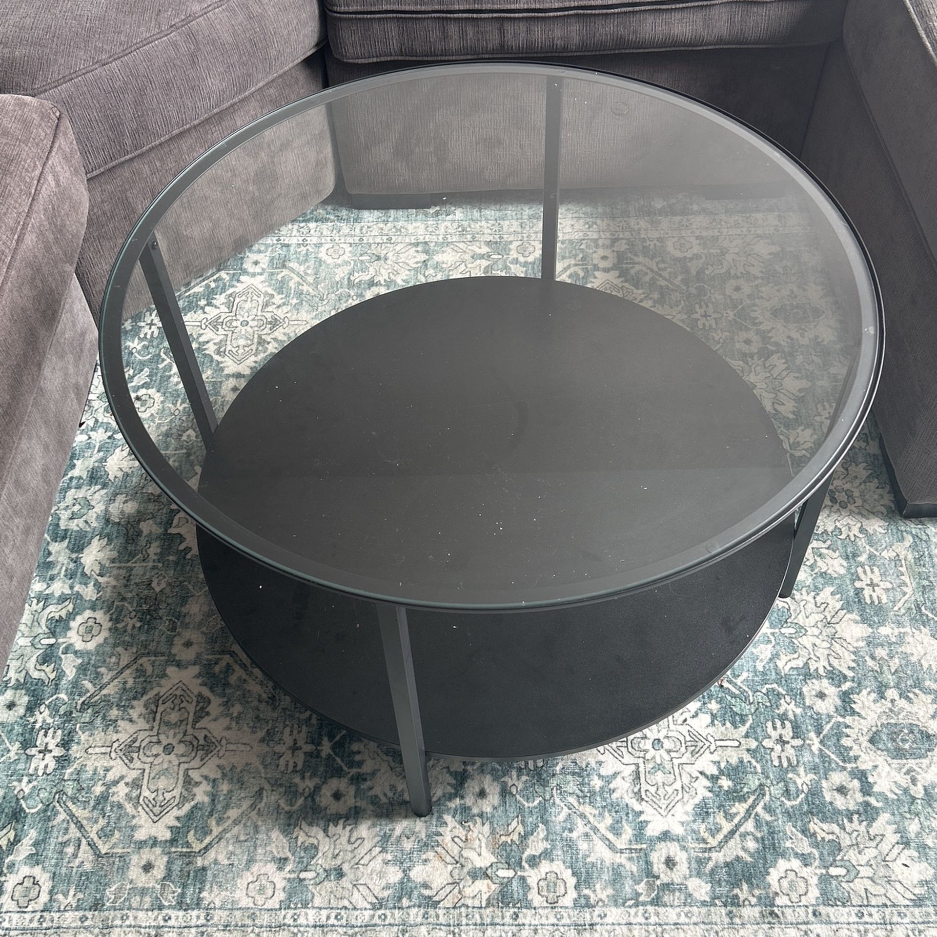 Simple, Round Glass Coffee Table
