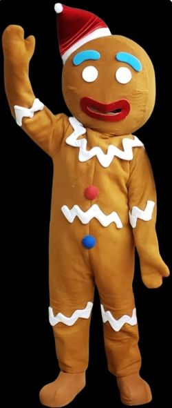 Gingerbread Man Christmas Mascot Costume Birthday Halloween