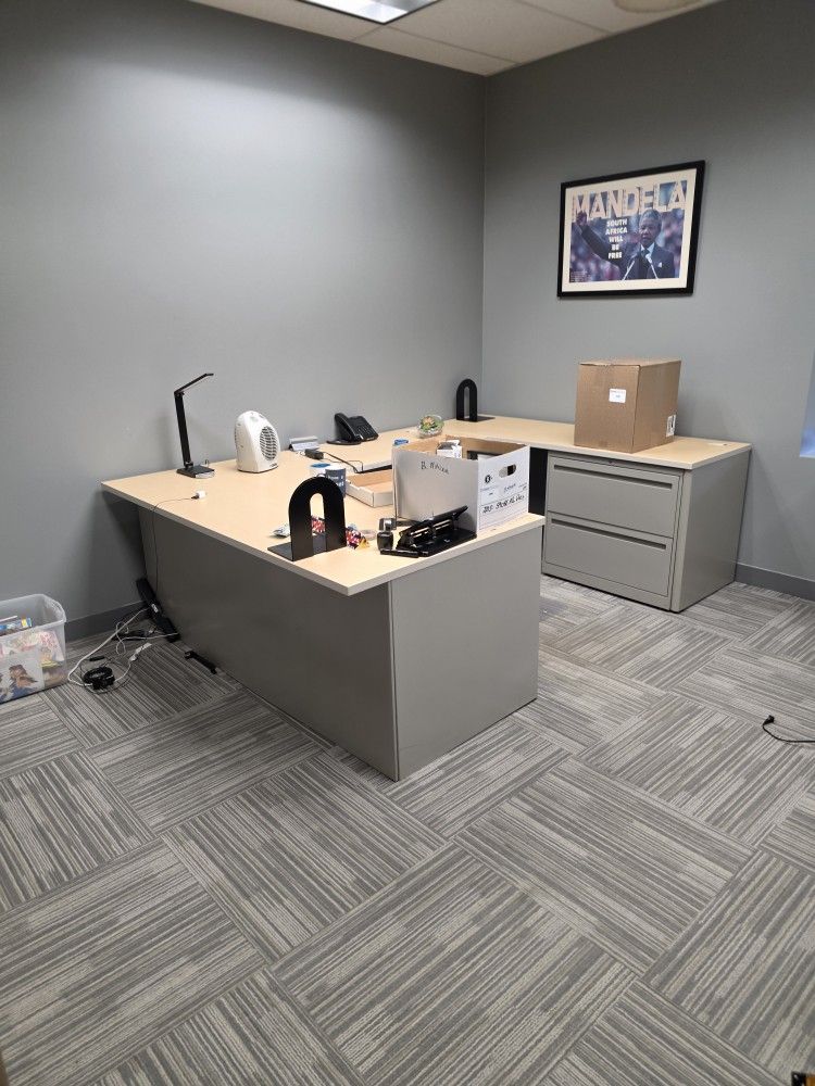 Beautiful Office Desks With Drawers And Metal File Cabinet