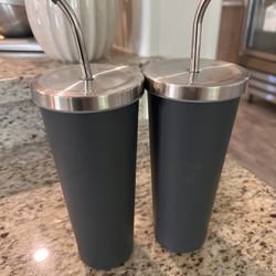 Stainless Steel Cups With Lid And Straw