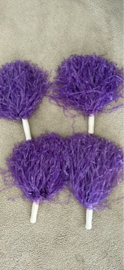 Purple Cheerleading Pom Poms Set of 4