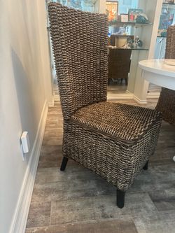 4 Seegrass mahogany chairs $100 each