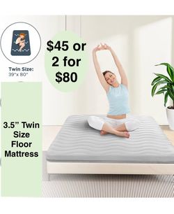 3.5” New Twin Japanese Futon Floor Mattress, 3.5" Thicken Foldable Mattress,  80” x 39”, 100% High Density Comfortable Foam Tatami Mat Sleeping Pad Ki