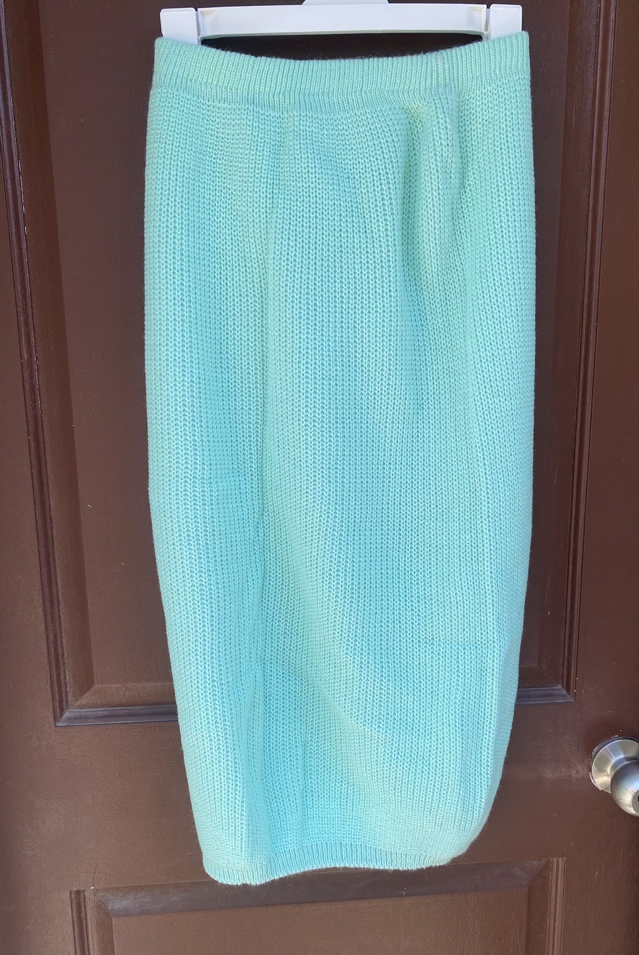 Vintage Knit A-Line Women’s Large Straight High Waist Pencil Retro Midi Skirt