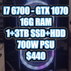 i7 6700 + GTX 1070 Gaming Tower