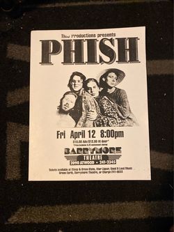Phish Concert Flyer Barrymore Theatre