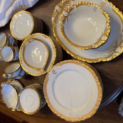 Vintage Hutschenreuther Dinner - Embossed With “E”