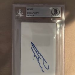 Mike Ditka BAS Slabbed Autograph Signed Index Card – Beckett Authenticated 