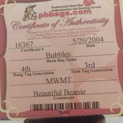 Bubbles The Fish Authenticated & Encapsulated Original Beanie Baby!!!