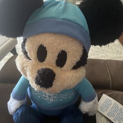 NEW Mickey Mouse Winter Weighted Plush