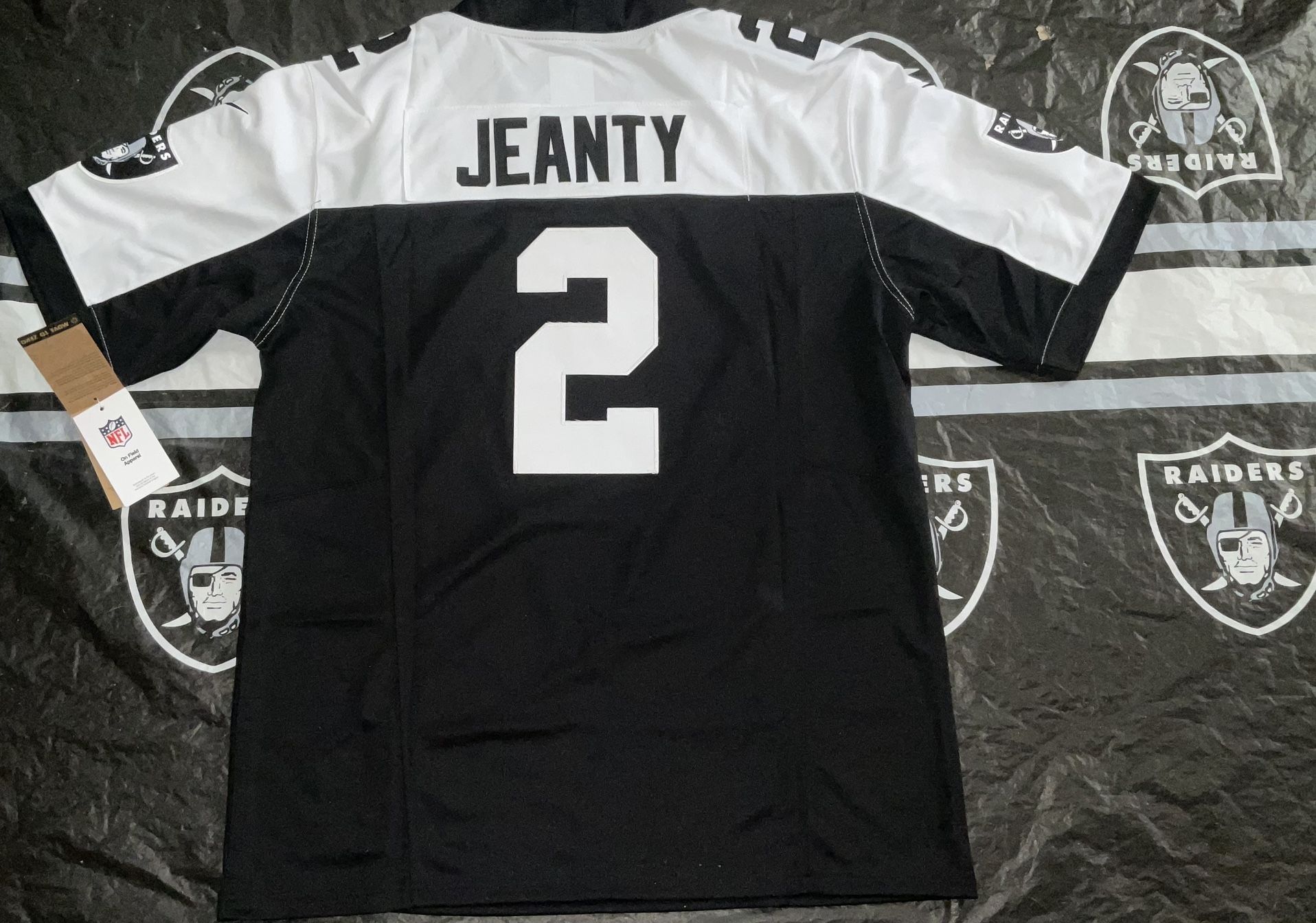 Ashton Jeanty #2 Las Vegas Raiders NFL Draft Pick Special Edition Color Rush Jersey Rare LIMITED EDITION Sewn Stitched Adult Mens Large New With Tags