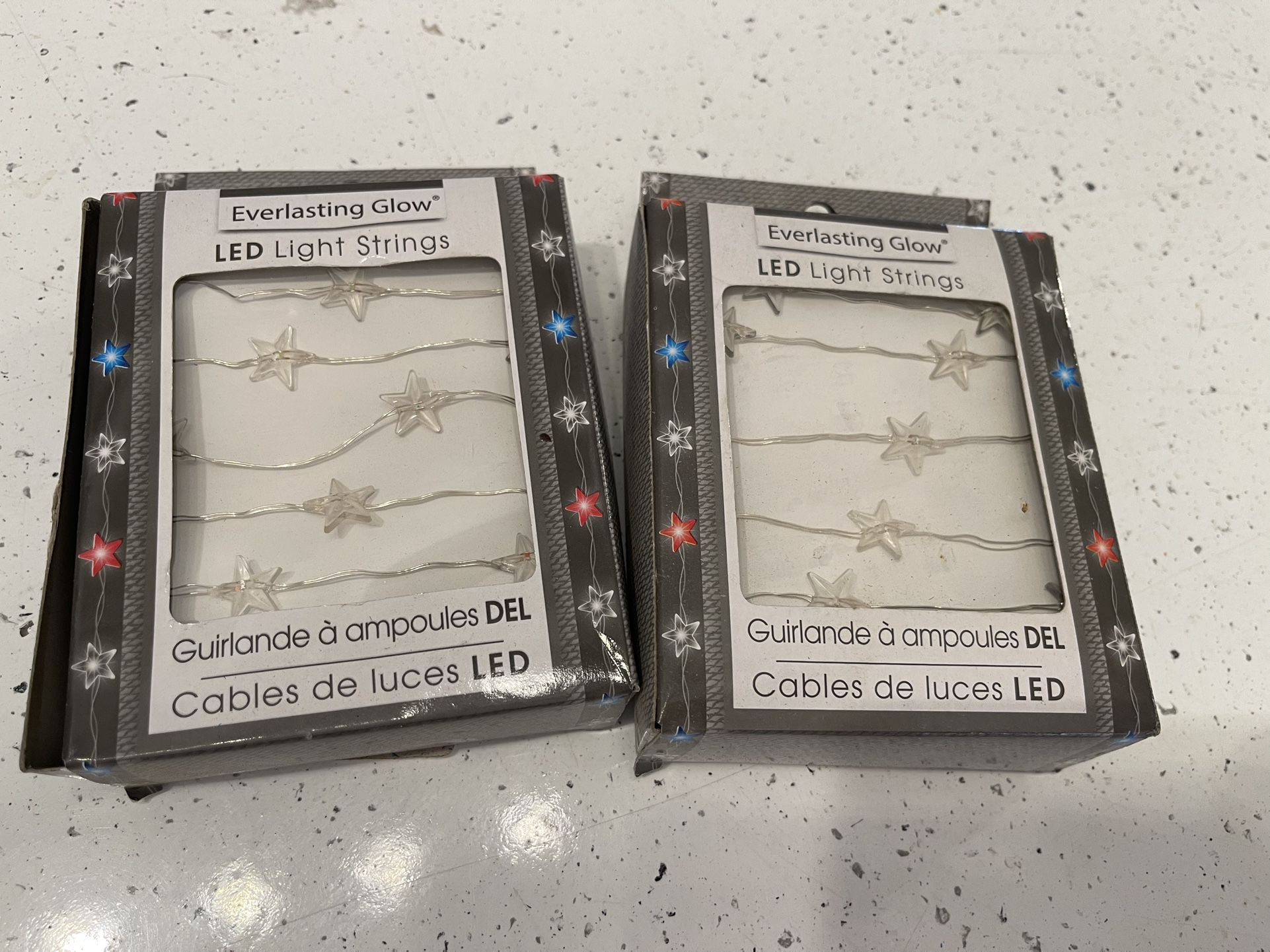 LED Light Strings Right White Blue Star Lights