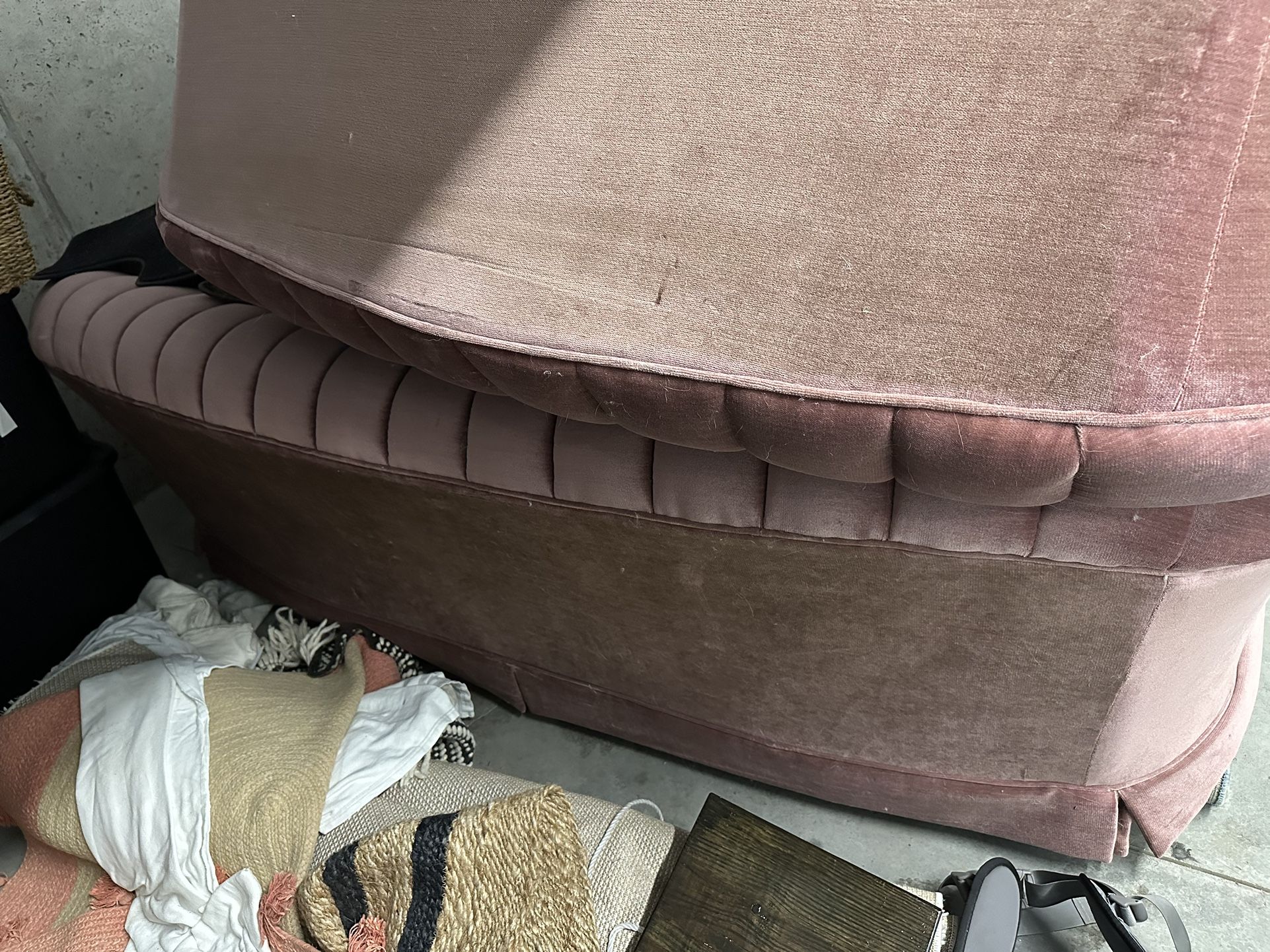 Retro Pink Velvet Couch/Loveseat/Armchair Set