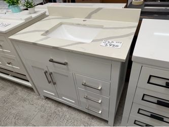 Bathroom vanity white 37”