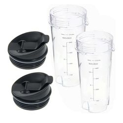 New 2pk 16oz Replacement Cups for Ninja QB3001SS Fit Compact Personal Blender, Single Serve 16-Ounce Cup Set for Ninja BL770 BL780 BL660 Professional 