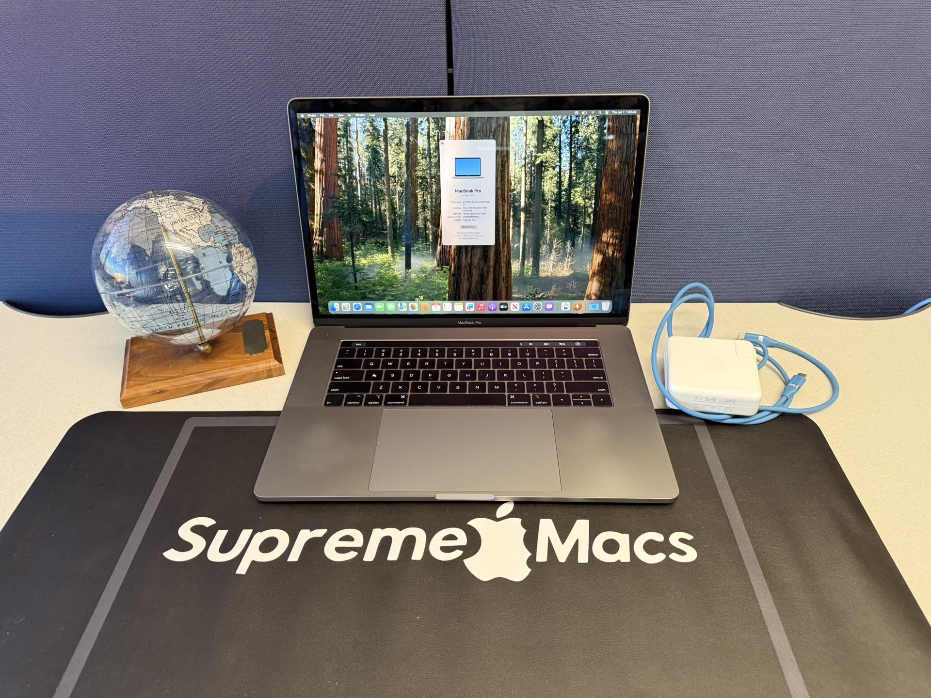 2018 Apple MacBook Pro 15” 2.6ghz i7 6core 16gb/500GB SSD NVME macos SEQUIOA 2024